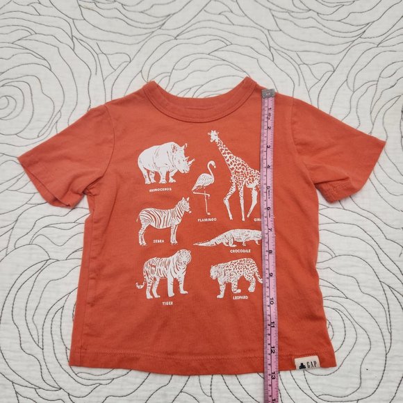 [12-18M] Orange Zoo Animals Short Sleeve Tee - Picture 4 of 7